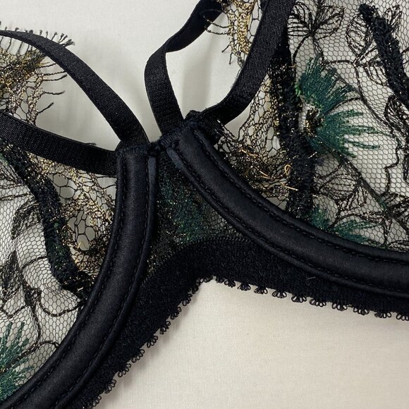 Agent Provocateur Castalia Black Gold Bra 36B - Picture 14 of 16